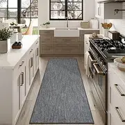 LEEVAN Kitchen Runner Rugs Non Slip, Washable Kitchen Mat, Anti Fatigue Rugs for Kitchen Floor, Cushioned Kitchen Sink Rugs and Runners for Hallways(Grey, 31''x71'')