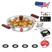 Versatile 2.5L Deep Frying Pan with Heat-Proof Glass Lid - Induction Compatible