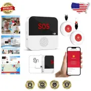 WiFi Rechargeable Smart Caregiver Pager System - 2 SOS Buttons & 1 Receiver