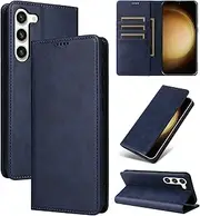 YocoverTech for Samsung S23 Plus 5G Wallet Case with Card Holder,for Galaxy S23 Plus 5G Case Phone Flip Cover PU Leather Women Men[RFID Blocking] Shockproof Cover with Credit Card Slots-Navy Blue