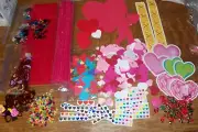 HEART/VALENTINE/STICKERS/BUTTONS/JEWELS/BEADS FOR SCRAPBOOKING & PAPER CRAFTS
