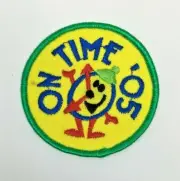 PATCH GSA Girl Scouts On Time 2005 '05 Animated Clock Face
