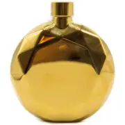 Gold Diamond Print 5 oz Discrete Round Pocket Alcohol Liquor Flask