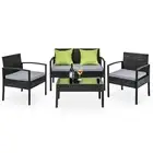 Outdoor Sofa Set Wicker Lounge Setting Table Chair Patio Furniture Couch Cushion