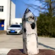 70G Natural Black Cherry Blossom Obelisk Quartz Crystal Tower Healing