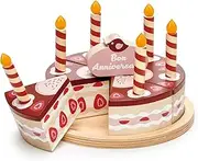 Tender Leaf Toys - Pretend Food Play Birthday Cake - Chocolate Birthday Cake