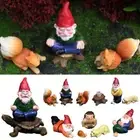 Cartoon Animal Fairy Garden Resin Dwarf Statue Miniature Gnome Figurines
