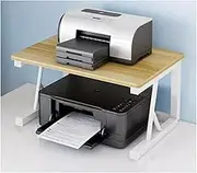 Printer Stand Wood Printer Stand Home Printer Copier Storage Shelf Office Desktop Finishing Rack Metal Printer Table Printer Stand with Storage (Color : Light Walnut, Size : 48 * 30 * 27cm)