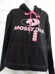 Mossy Oak Ladies XL Hoodie Sweatshirt - Black/Pink Polyester Pullover NWT