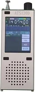 Justivana SI4732+ESP32+Bluetooth+2.4Inch Touch LCD FM,AM,LSB,USB Aviation Band Radio Receiver ATS120D Digital Decoded Radio Silver Aluminum Alloy