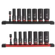 Milwaukee Impact Socket Set (16-Piece) 3/8" Drive Metric/SAE Deep Hex Geometry