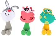 LABRIMP 3Pcs Cartoon Animal Suction Cup Toothbrush Holder Set Wall Mounted Toothbrush Rack Toothpaste Organizer Random Patterns for Bathroom Accessories