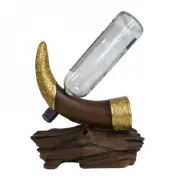 Tusk On A Log Wine Holder