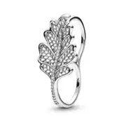PANDORA oak leaf Silver double Ring size 9/60