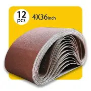 4 x 36 Inch Assorted Sanding Belts | Premium Aluminum Oxide Sanding Belt Asso...