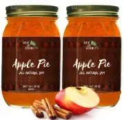 Green Jay Gourmet Apple Pie Jam - All-Natural with Apples, Cinnamon 2 Jars