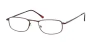 Square Full Rim Metal Men's Glasses Burgundy, Size +3.00 - Lenses Included - Private Health Rebate - Blue Light Block Available - SmartBuy Readers