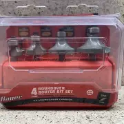 NEW BAUER C3 Micro grain Carbide Router Bit Set, 4-Piece 59308