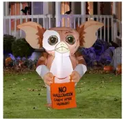 3 1/2' Self-Inflatable LED Lighted Halloween Gremlin Gizmo Holding Candy Bag