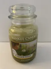Yankee Candle SUMMER WISH Large Jar 22 Oz Green Original Wide Label Floral Scent