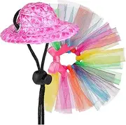 Small Pet Costume Set Bearded Dragon Hat Tutu Skirt for Reptile Lizard