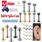 16G BALL LABRET LIP RING TRAGUS HELIX SURGICAL STEEL EARRING STUD PIERCING