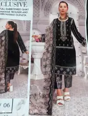 Super saleThree weeks left BareezeVelet Full Embroidered Shirt With Jamawar