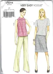 Vogue Sewing Pattern 9014, Top, Skirt, Pants, Size 6 - 14, Uncut