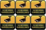 Warning CCTV Security Surveillance Notice Camera Sticker Sign Decal,6 Pieces.!!!