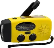 Weather Radio - Solar Powered, Portable Am/fm Radio | 2000mah Power Bank with USB Charging, Led Flashlight, Hand Crank Generator, Ipx3 Waterproof, Sos Alert for Survival, Hiking, and Power Outage.