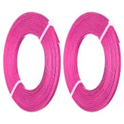 18 Gauge 3mm Wide Flat Wire, 16.4Ft 2 Roll Bendable Flat Bezel Wire, Rose Red