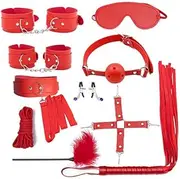red Women-Toys Fuzzy-Handcuffs Bondage-Kit Handcuffs Sex-Games - Women Hoodies Sex Toys for Women 10 Pcs Sex Accessories for Adults Couples Handcuff Set for Bedroom Bondaged Kit Adult us in Stock GR6