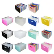 Office Standing Expandable File Folder Multiple Pockets Dual Handles