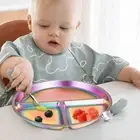 Dazzling Portion Control Plate Reusable 3 Compartment Food Tray Adults/Kids