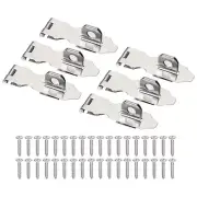 6 Pcs 2.2" Hasp Lock Latch Stainless Steel Packlock Clasp with Screw, Silver