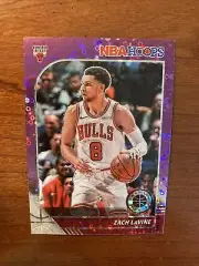 ZACH LAVINE 2019-20 NBA HOOPS PREMIUM STOCK PURPLE DISCO PRIZM REFRACTOR CARD#25