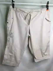 AUTOGRAPH STONE “EMBROIDERED LEG” TURN UP CROP PANT SIZE 22 NWT
