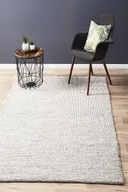 Abode Rug Culture Black & White Handmade Felted Wool Scandi Rug
