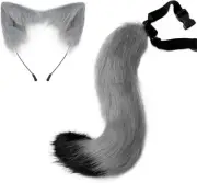 Furry Fox Ears Headband and Tail Costume Set for Halloween Cosplay Accessorie...
