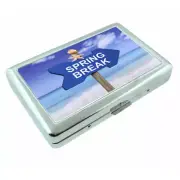 Spring Break D1 Silver Metal Cigarette Case RFID Protection Wallet