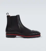 [Christian Louboutin] Christian Louboutin Melon Spikes leather Chelsea boots AU 9 black