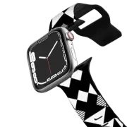 Apple Watch Series 1-3 (38mm) Impact Band Black and White Geometric Maze