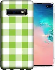 for Samsung Galaxy S10e Green Plaid Design TPU Gel Phone Case Cover