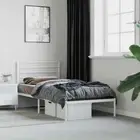Powder Coated Steel Bed Frame Mattress Base Platform Metal Slats & Legs White