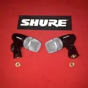 Shure PG56 2 Drum Mic Set For Snare Tom Floor Toms Cajon Mics Dynamic XLR NEW PG