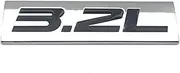 KBTBSCCPLG Car Styling Metal 3.2L Logo Emblem Turbo Trunk 3.2 Badge Sport Sticker Decal Car Accessories Car Logo(Silver with B)