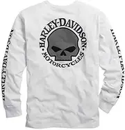[HARLEY-DAVIDSON] Men's Long-Sleeved Shirt Black Skull Long Sleeve Cotton Sweater Pullover