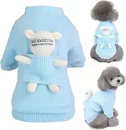 lisutupode Turtleneck Dog Sweater - with Bear Doll Turtleneck Knitted Cat Outfits,Thick Autumn Puppy Clothing Turtleneck Cat Outfit for Outdoor
