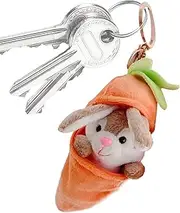 Bunny Plush - Bunny Charm Pendant | Soft Skin-Friendly Multi-Functional Ornament Carrot Cuddle for Family Friends Colleagues