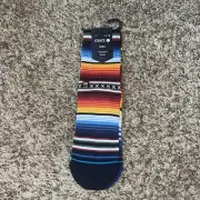 STANCE Men's Curren ST Striped Crew Socks Mexican Sarape Men's Small 3-5.5